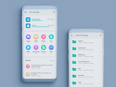 File Manager UI Design android colorful file manager gradient graphic design ios minimal mobile photoshop trendy typography ui uxui xd