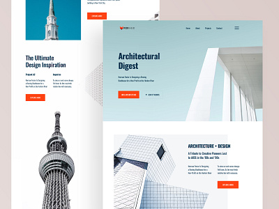 Architecture Firm Website UI (Concept) 2019 2020 2022 trends architectural architecture building colorful design minimal trendy typography ui ux web website mockup website ui