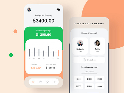 Expense Tracker iOS App 2020 2020 trend 2021 app mockup app ui colorful expense finance app gradient interface ios ios13 minimal mockup modern tracker trendy ui uidesign