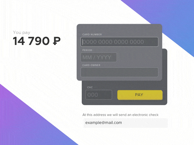 Credit Card Checkout animation card checkout credit pay payment ui ux