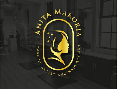 Anita Makoria : Makeup Artist Logo - Moeizoddin Kazi branding design graphic design illustration logo logo design moeizoddin moeizoddin kazi ui vector