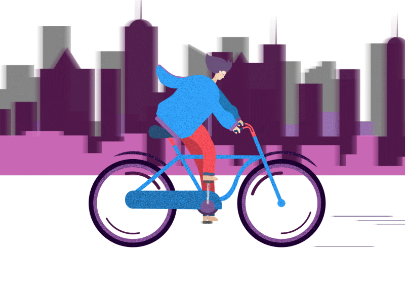 Bicycle in City. 2d animation animation animation 2d animation after effects animation design bicycle bicycles character character animation illustraion illustration motion graphic