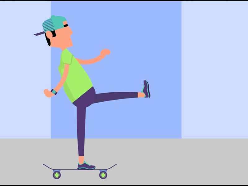 Skate Boy - Refined 2d animation ae after effects ai animation animation 2d animation after effects animation design boy character character animation design illustration motion graphic skateboard skating street vector