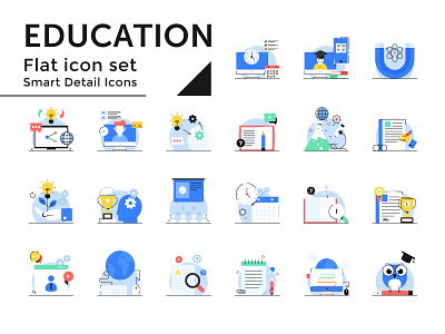 Education icon set achivement calss certificate concept icon set creativity educational application global network graduation online turorial webinar