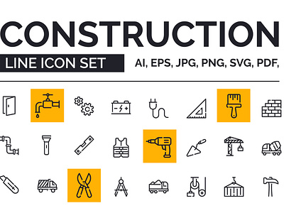 Construction Line icon set