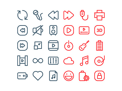 Music Multimedi Icon Set