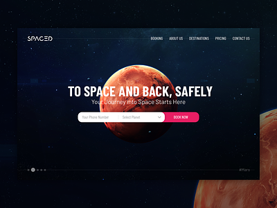 SPACEDchallenge homepage booking homepage mars planet space spacedchallenge