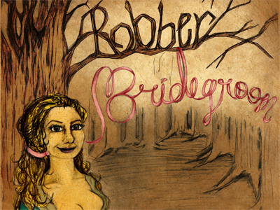 The Robber Bridegroom girl illustration lettering poster trees