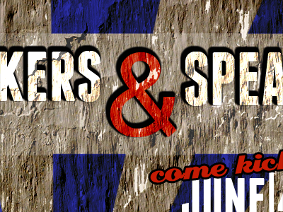 Sneakers & Speakers ampersand grungy typography