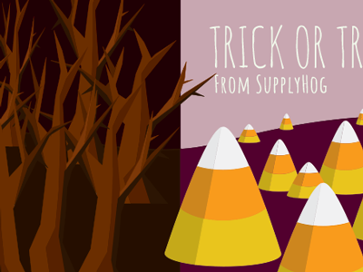Halloween Graphic for SupplyHog candy corn halloween scary spooky trees trick or treat