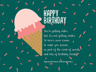Week of Birthday Treats - Day 1 birthday cone ice cream rhyme