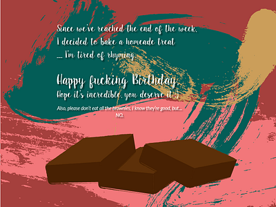 Week of Birthday Treats - Day 5 birthday brownie card rhyme sweets treats