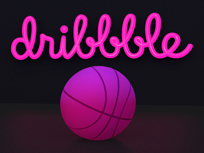 Basketball Ball 3d ball basketball cinema4d digital dribbble illustraion neon pink redshift render