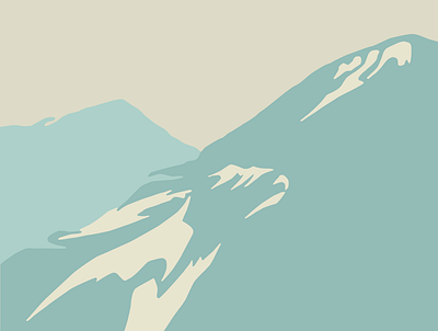 Mountainscape No.2 digital hand drawn illustration landscape mountain rhyd ddu snowdonia vector