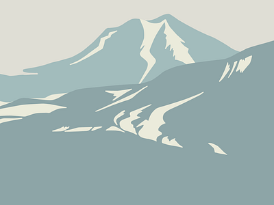 Mountainscape No.1 digital hand drawn iceland illustration landscape mountain vector