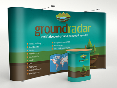 Ground Radar Tradeshow Stand design graphic green print stand tradeshow