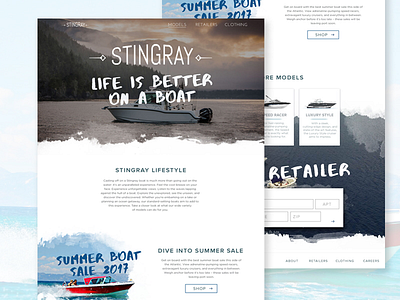 Stingray Homepage Mock-Up concept homepage landing page texture ui design watercolors web design