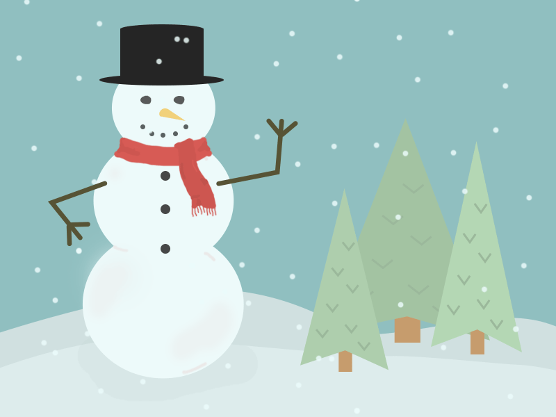 Snowman animation snow winter