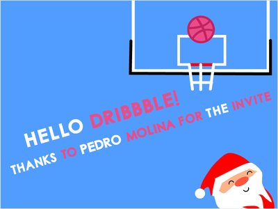 Hello Dribbble! basketball christmas debut dribbble invites santa waterfall