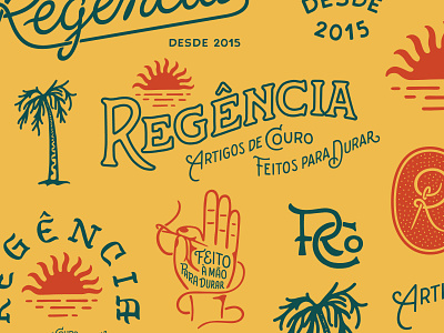 Brand system for Regência Co. brandsystem design illustration lettering lettering art logo monogram typography