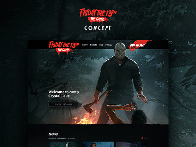 Friday The 13th Game website concept friday the 13th game ui ui design web web design web ui
