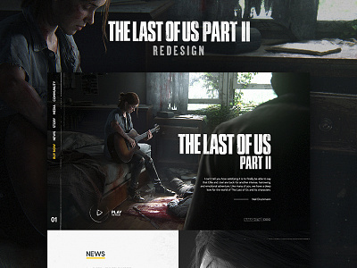 The Last of Us Part 2 website concept game redesign the last of us the last of us part 2 ui uiux design web web design web ui