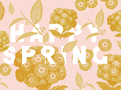 Happy Spring Wallpaper illustration typography