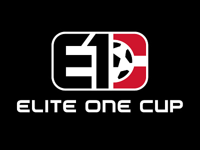 Elite One Cup Brand Identity 1 athletic ball black black white cup cups elite icon one red soccer sports tournament type typographic youth