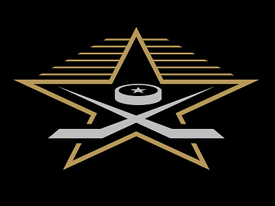 NHL 2017 All-Star Iconography all star black california gold hockey hockey sticks hollywood los angeles puck silver star