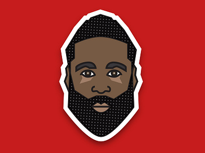 NBA Emoji Series - Harden basketball emoji harden houston illustration james harden nba rockets texas the beard