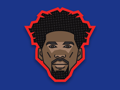 NBA Emoji Series - Embiid 76ers basketball emoji illustration joel embiid nba philadelphia sixers the process
