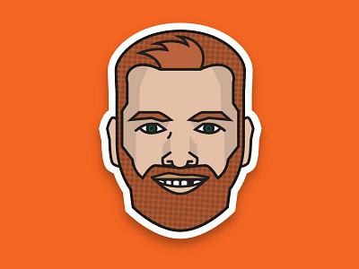 NHL Emoji Series - Claude Giroux beard caricature emoji flyers hockey icon nhl orange philadelphia sports