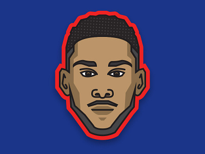 NBA Emoji Series - Ben Simmons 76ers basketball blue caricature emoji icon illustration nba pennsylvania red simmons sixers