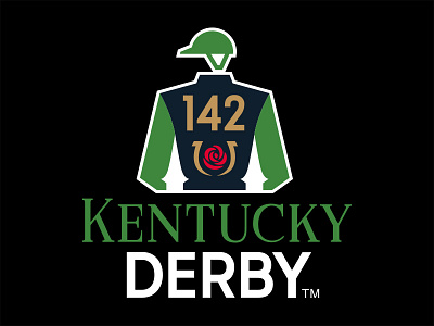 Kentucky Derby 142 Event Mark churchill derby downs horse horseshoe jockey kentucky logo louisville racing rose spires