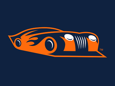 Bowling Green Hot Rods Car Icon automotive baseball blue bowling car fire green hot orange rods sportscar wheels