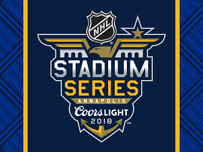 2018 NHL Stadium Series Identity academy annapolis eagle gold hockey logo maryland naval navy navy blue nhl outdoors series silver sports stadium star wings