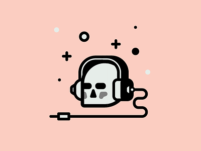 Skullhead face headphones music skull spacey