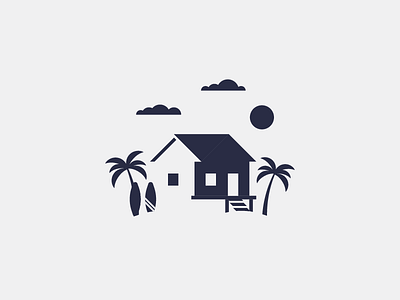 Beach House beach coast design flat house illustration tropical