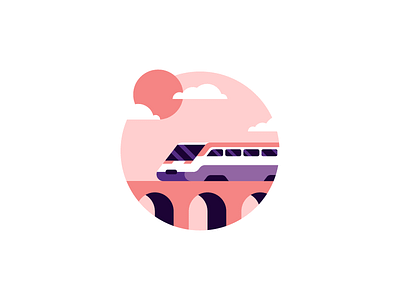 Train design flat illustration illustrator minimalist train