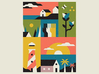Messing with shapes. beach colour creative design flat illustration minimalist shapes summer