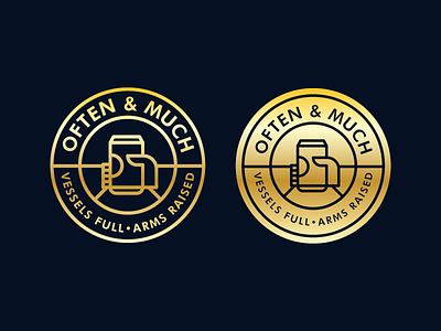 Often & Much Podcast Logo badge beer conversations design fancy gold logo metal minimalist often and much podcast