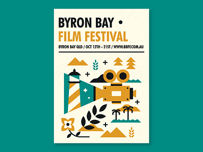 Byron Bay Film Festival Design australia byron bay design festival film flyer minimalist poster print qld typography