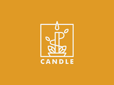 Candle Logo Design candle design flat icon illustration logo minimalist yellow