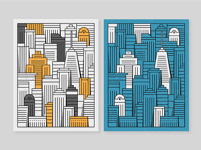 Skylines Illustrations city design flat illustration minimalist poster skylines vector