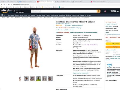 Amazon Resume amazon branding elementor graphic design logo photography portfolio portrait product photography resume ui wordpress
