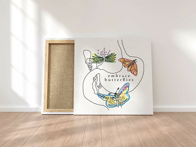 Embrace Butterflies adobe illustrator butterflies canvas embrace embrace butterflies painting stomach