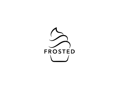 Frosted cupcake dailylogochallenge food logo minimal simple