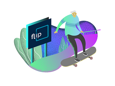 Sketchboard gradient illustration skate userinterface