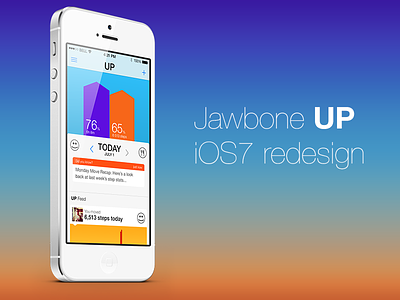 Jawbone UP iOS7 redesign app application ios ios7 iphone iphone5 jawbone redesign up