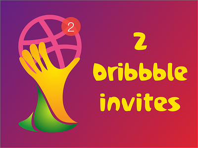 2 Dribbble Invites Cups 2014 cup dribbble fifa invite sketch vector world